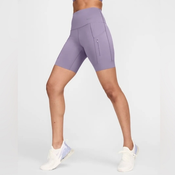Women’s Nike Go Firm Support High Rise 8” Length Biker Shorts w Pockets Size L - Picture 3 of 9